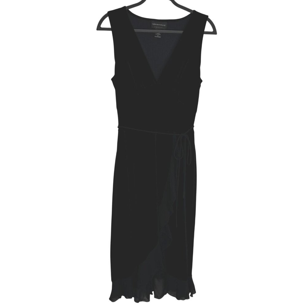 VTG Connected Apparel Black Velour Babydoll Whimsigoth Dark Fairy Dress Size 10